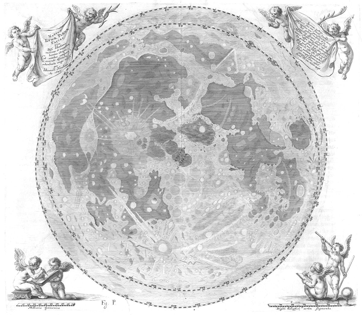 Hevelius Selenographia lunar map